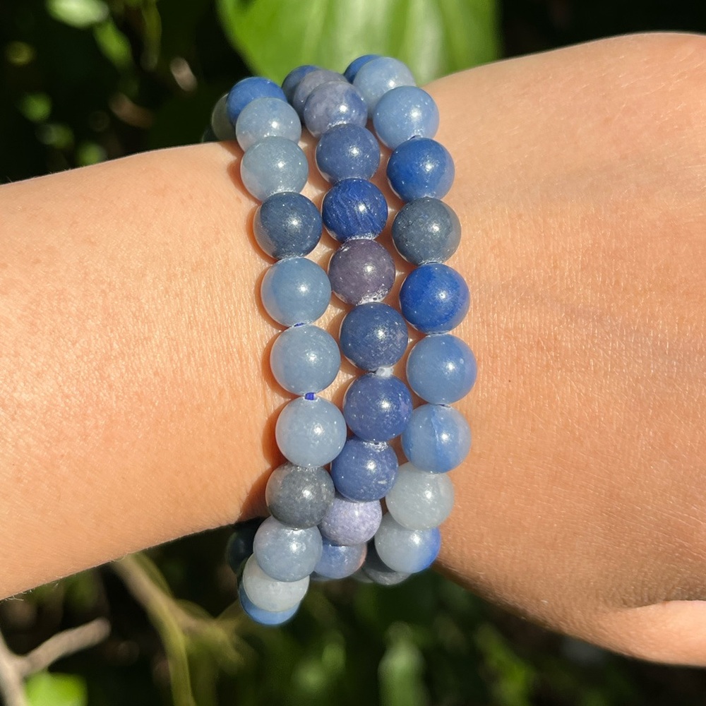 8mm blue aventurine‎ stretchable bracelet